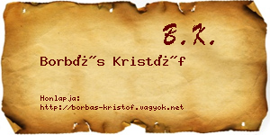 Borbás Kristóf névjegykártya