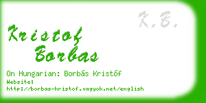 kristof borbas business card